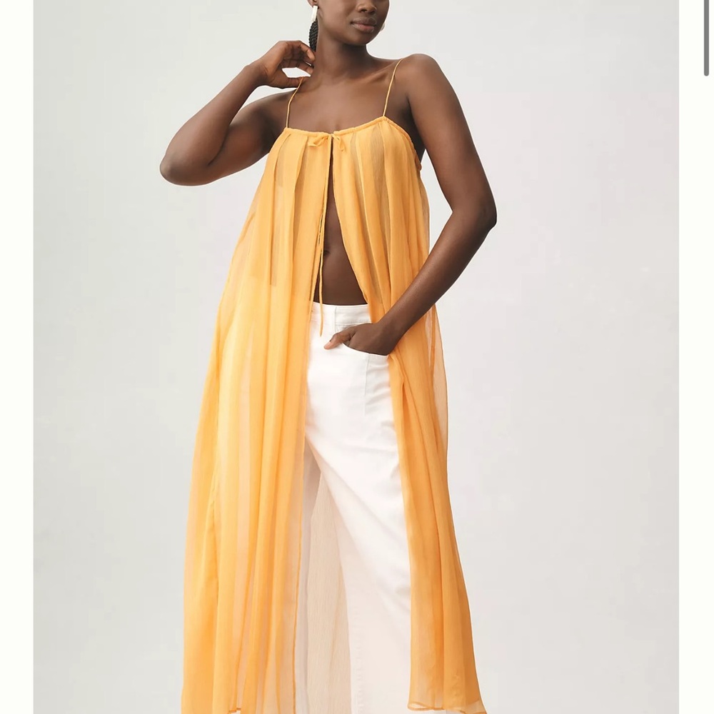 Sunday in Brooklyn Sheer Longline Cami in Orange - O/S - Picture 2 of 13
